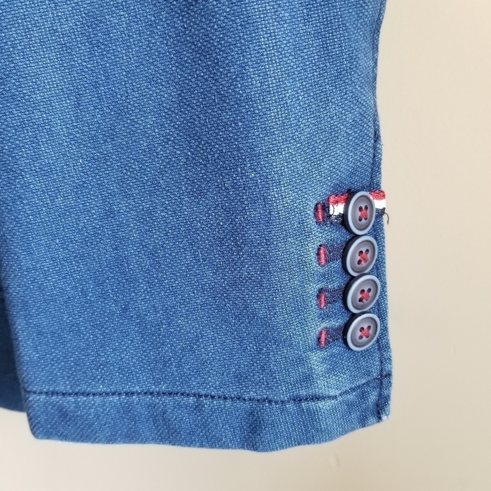 Soul of London Denim Cotton Blend Satin Lined Blazer In GUC Size 42 - Picture 11 of 12